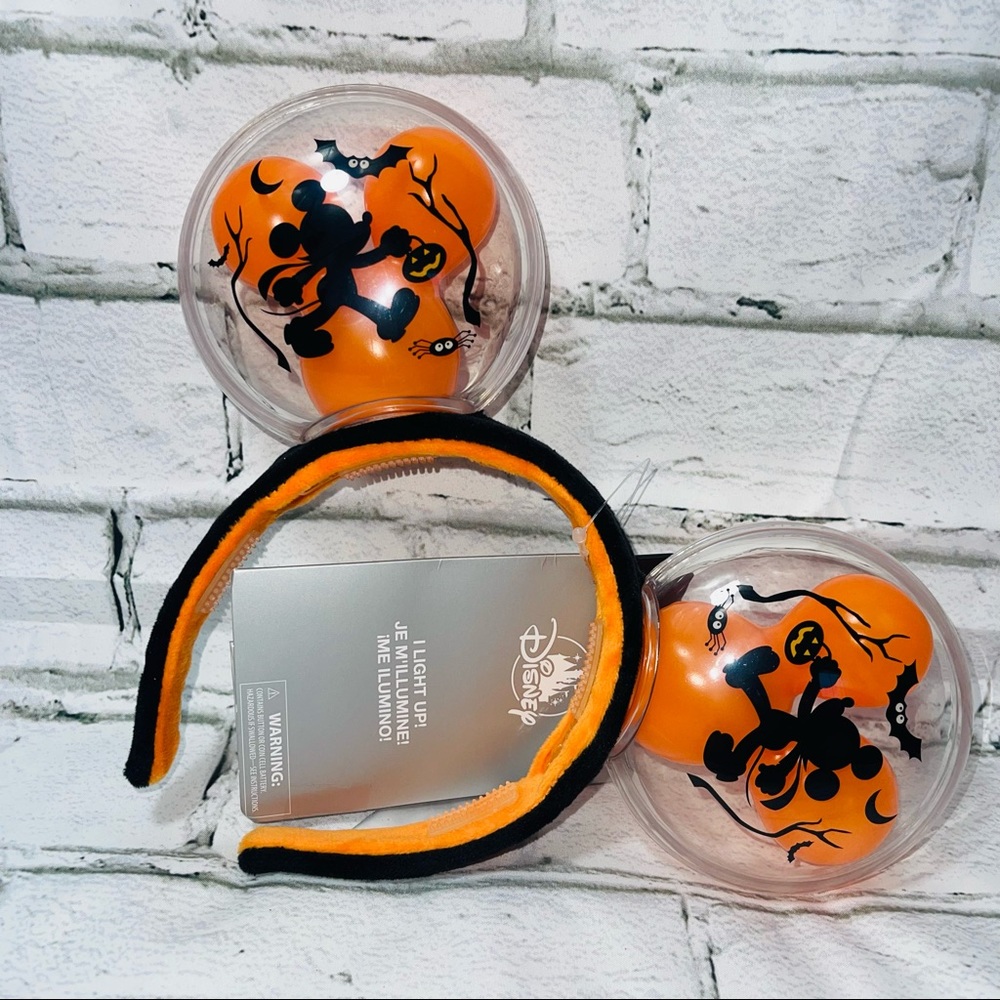 2021 Disney Parks Mickey Halloween Light Up Balloon Ears Headband NEW